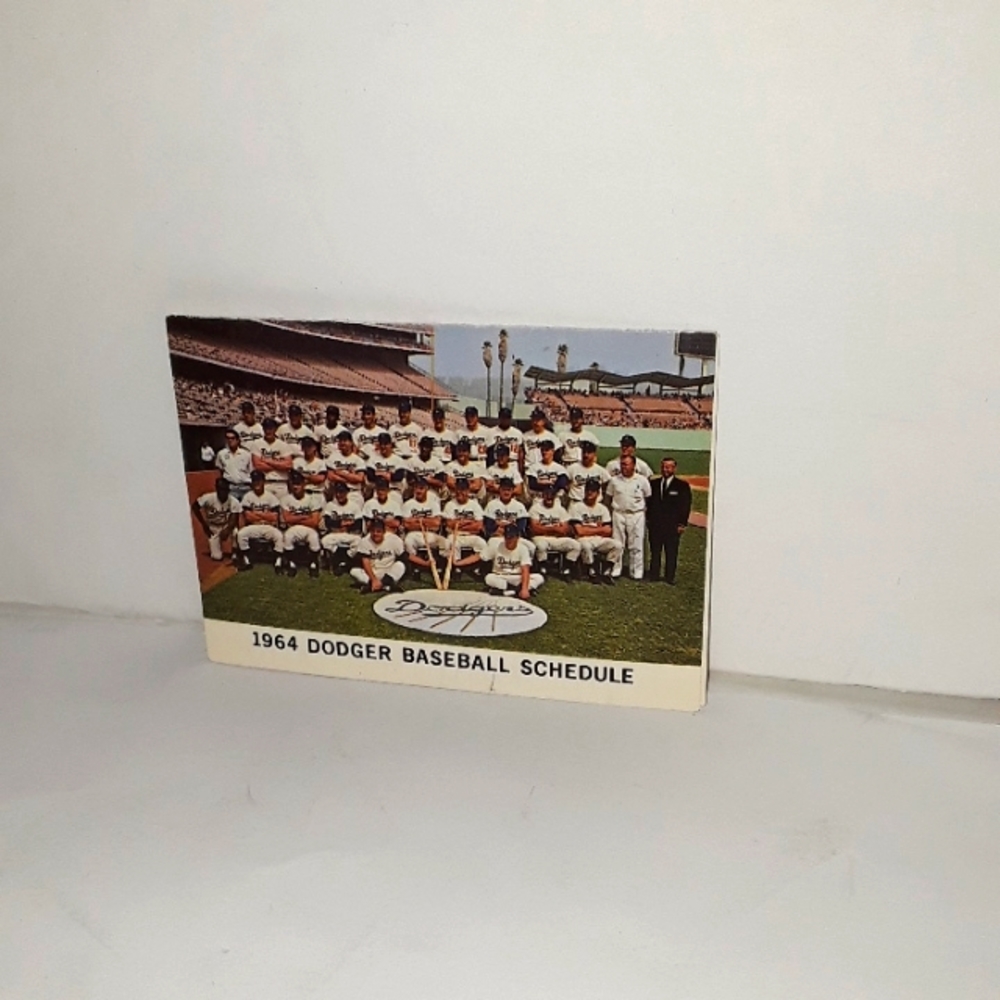 RARE 1964 LOS ANGELES DODGERS TEAM BASEBALL SCHEDULE MLB